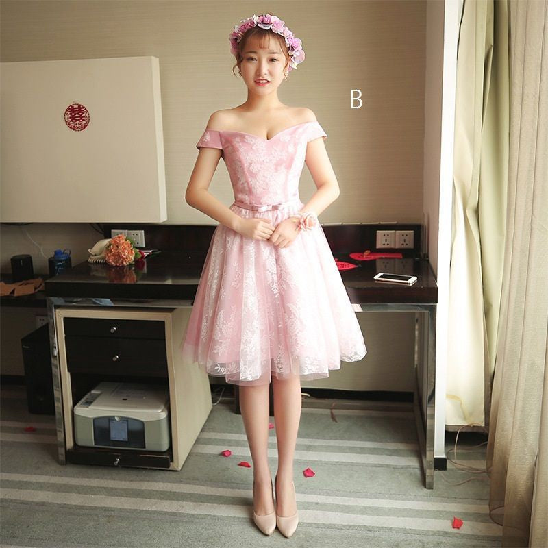 Bridesmaid Lace A-Line Cocktail Dress (4 designs)