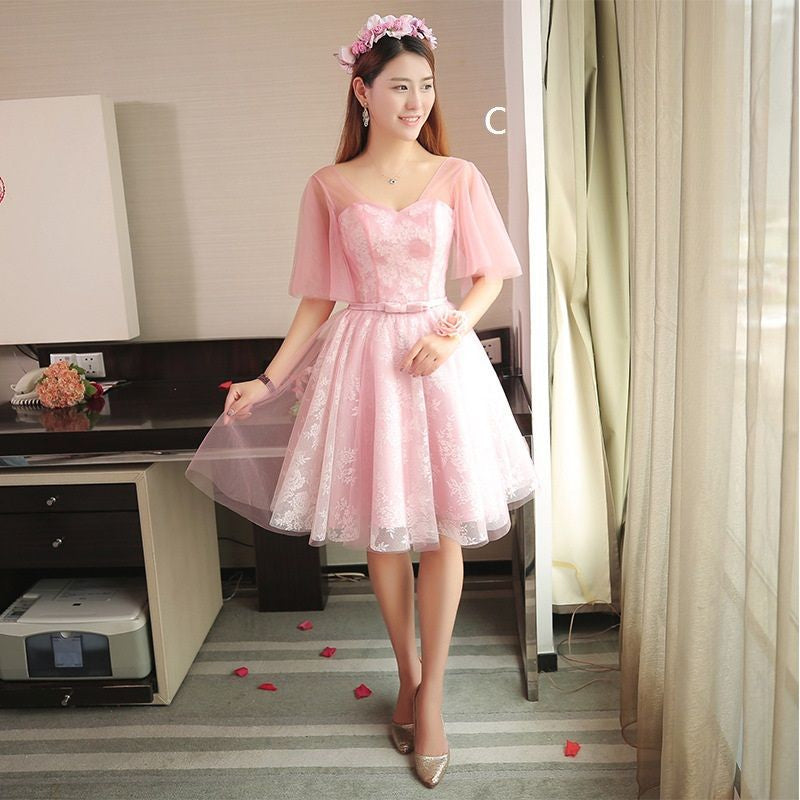 Bridesmaid Lace A-Line Cocktail Dress (4 designs)