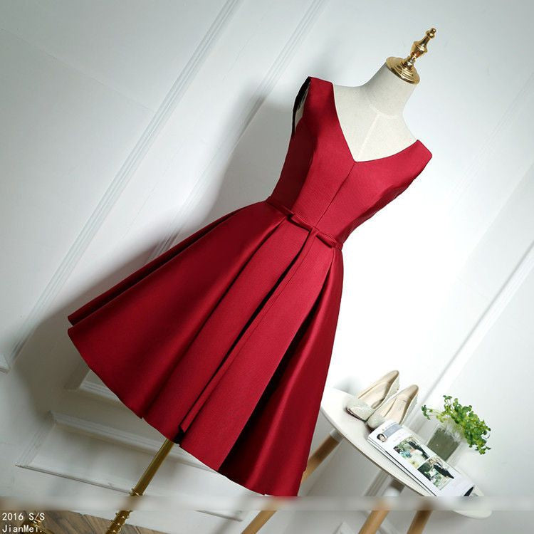 Plain Sleeveless Cocktail Dress