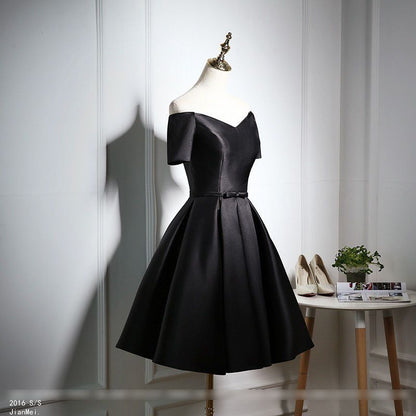 Short-Sleeve Off Shoulder Mini Prom Dress