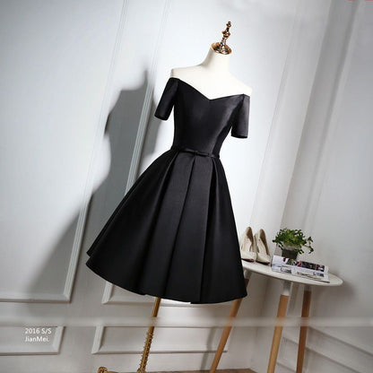 Short-Sleeve Off Shoulder Mini Prom Dress