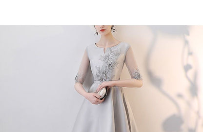 Embroidered Sleeveless A-line Party Dress