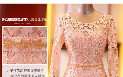 Long-Sleeve Lace Sheath Wedding Dress
