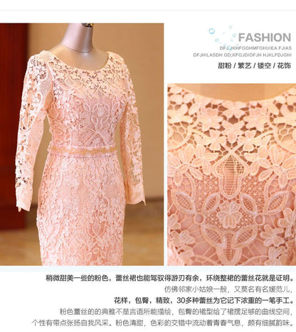Long-Sleeve Lace Sheath Wedding Dress