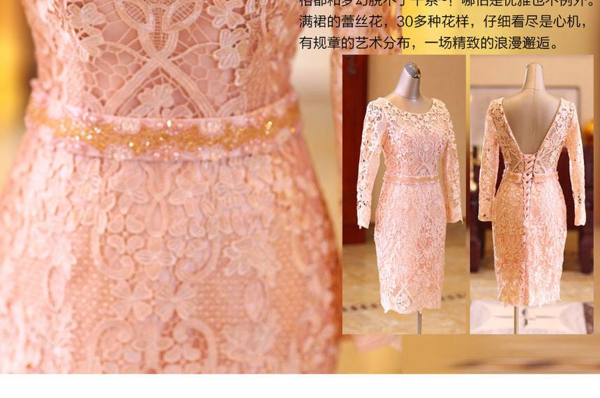 Long-Sleeve Lace Sheath Wedding Dress