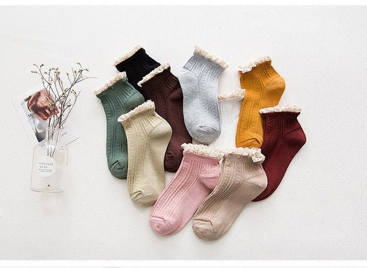 Lace Trim Knit Socks