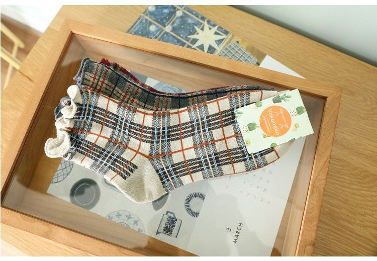 Plaid Knit Socks