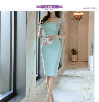 Single Shoulder Sheath Party Dress