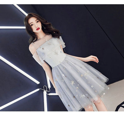 Cold Shoulder Short-Sleeve A-Line Cocktail Dress