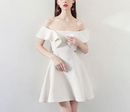 Off-Shoulder Ruffle A-Line Cocktail Dress