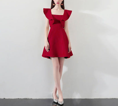 Off-Shoulder Ruffle A-Line Cocktail Dress