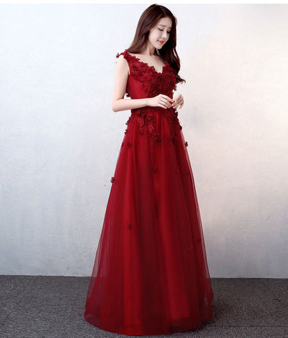 Rose Embroidered Sleeveless A-Line Evening Gown