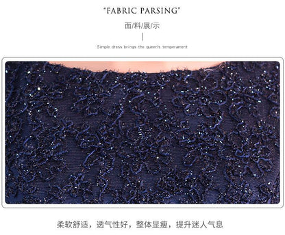 Elbow-Sleeve Embroidered A-Line Evening Gown