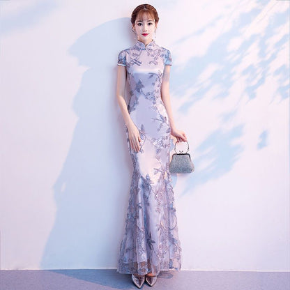 Short-Sleeve Mermaid Qipao