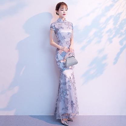 Short-Sleeve Mermaid Qipao