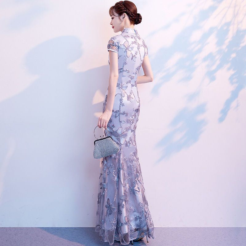 Short-Sleeve Mermaid Qipao