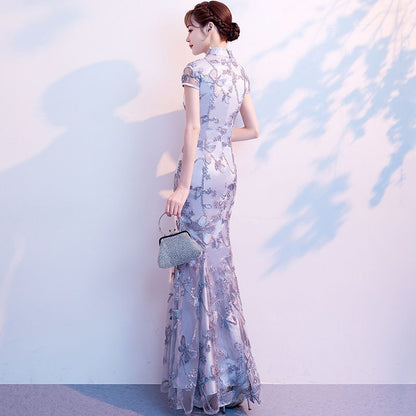 Short-Sleeve Mermaid Qipao
