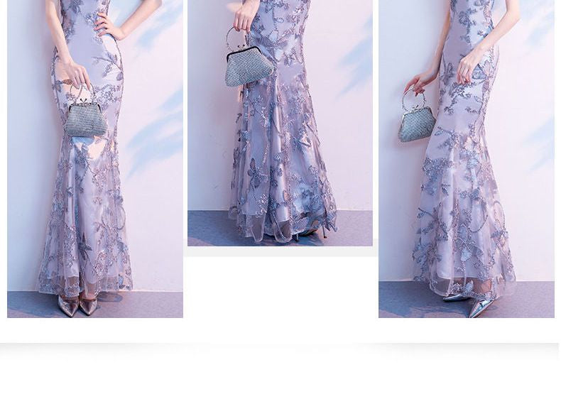 Short-Sleeve Mermaid Qipao