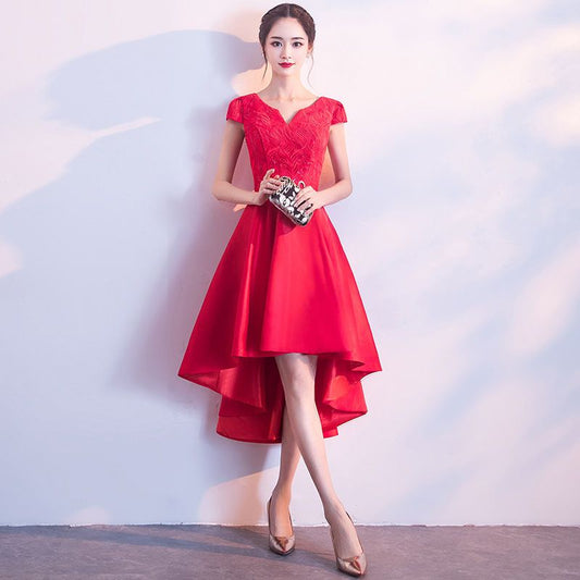 Short-Sleeve A-line Cocktail Dress