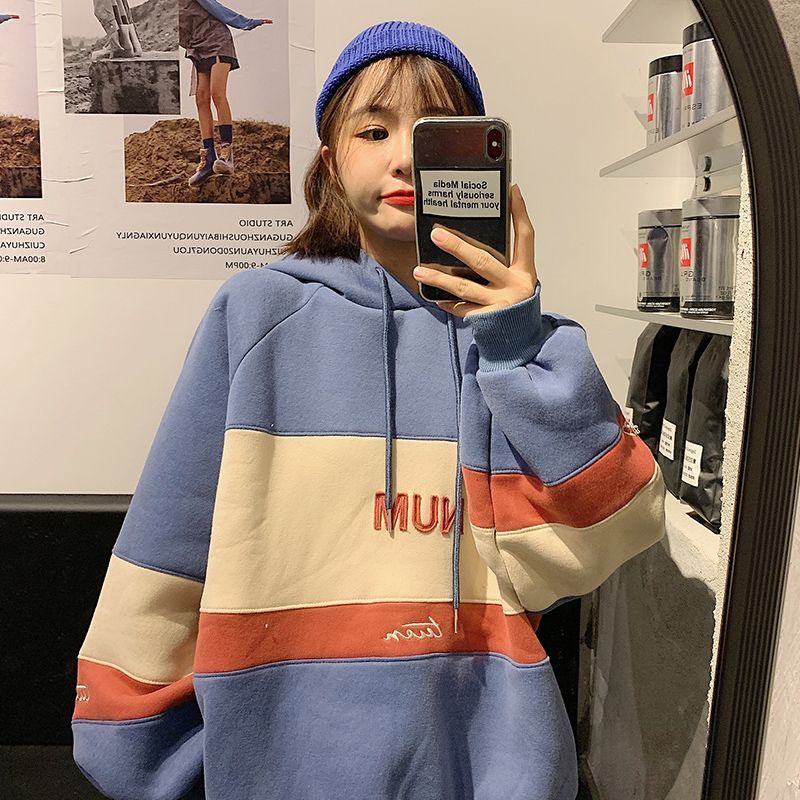 Colored Panel Letter Hoodie