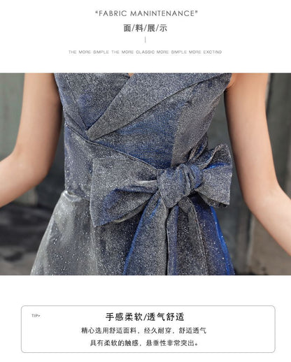 Single-Shoulder A-Line Midi Cocktail Dress / Evening Gown