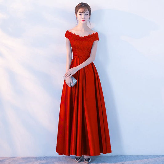 Off-Shoulder A-Line Cocktail Dress / Evening Gown
