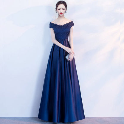 Off-Shoulder A-Line Cocktail Dress / Evening Gown