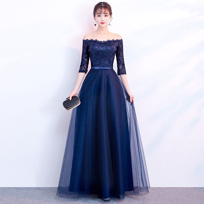 Off-Shoulder A-Line Cocktail Dress / Evening Gown