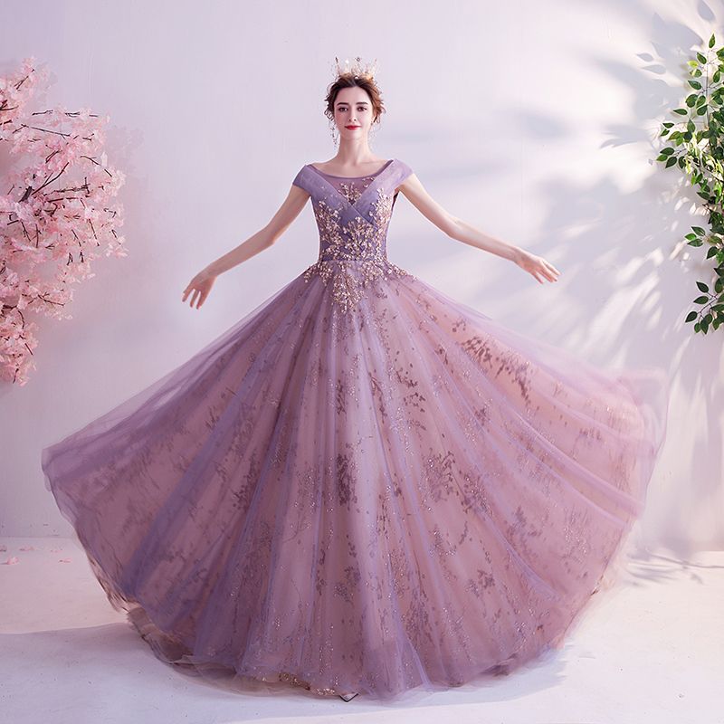 Cap-Sleeve A-Line Wedding Gown