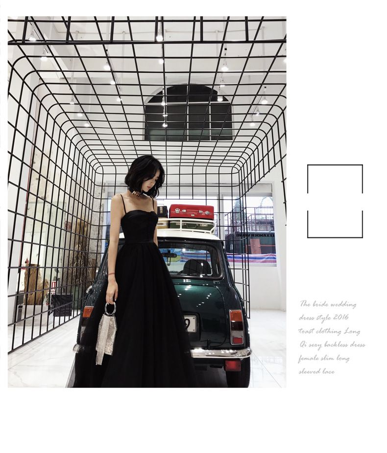 Spaghetti Strap Button-Up A-Line Mesh Evening Gown