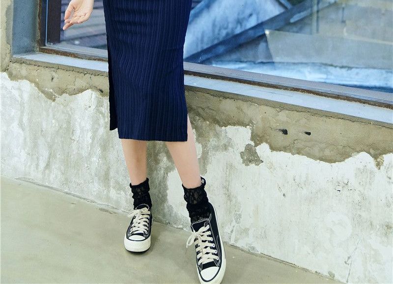 Striped Cap-Sleeve Qipao