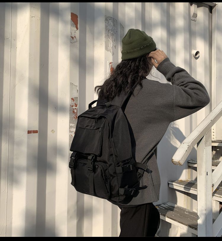 Buckled Nylon Backpack