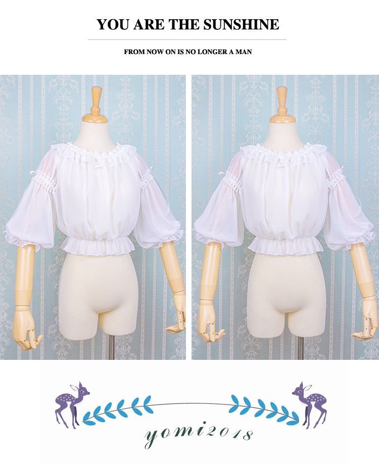 Lolita 3/4-Sleeve Chiffon Blouse