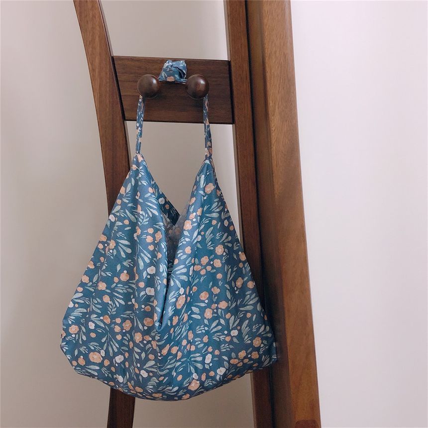 Sac fourre-tout en coton à imprimé floral