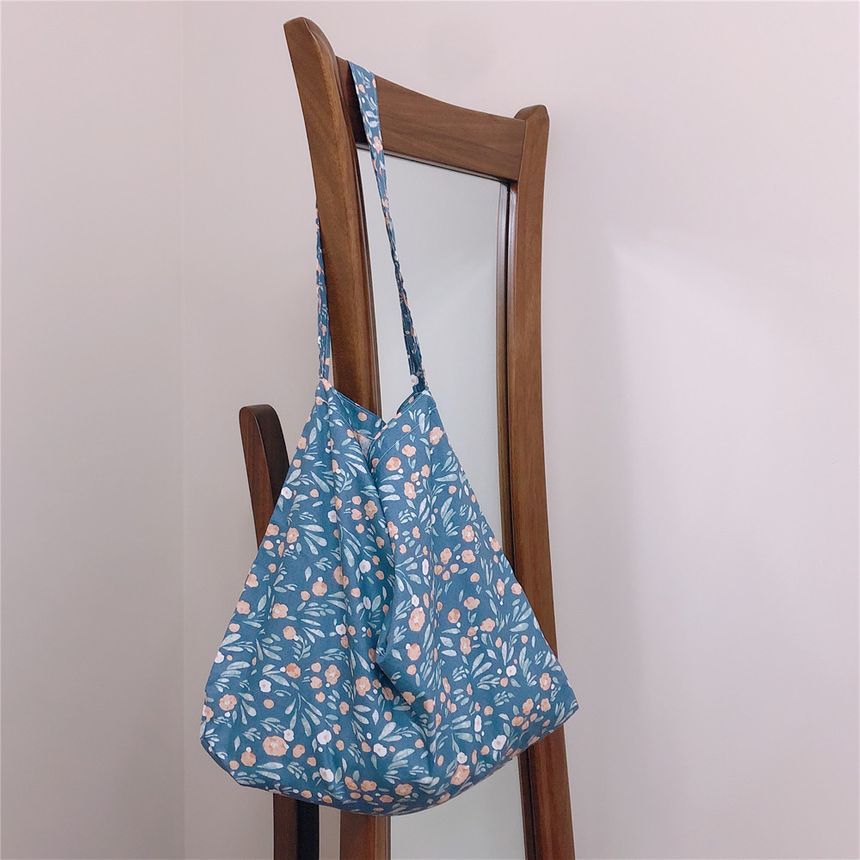 Sac fourre-tout en coton à imprimé floral