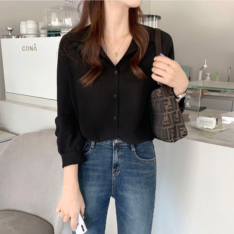 Long Sleeve V-Neck Blouse