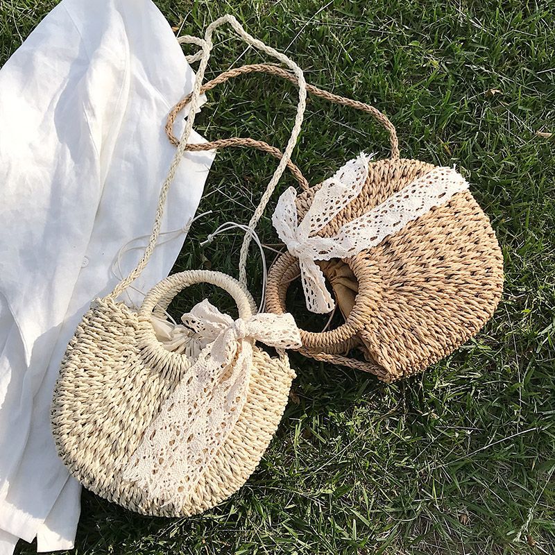 Top Handle Woven Crossbody Bag