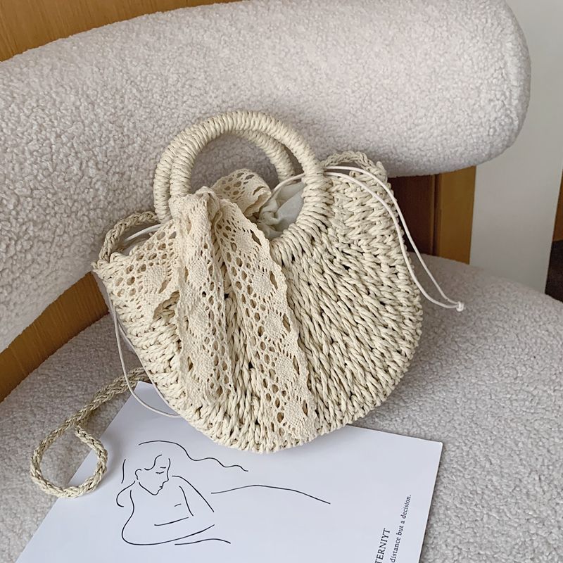 Sac à bandoulière tissé avec poignée supérieure