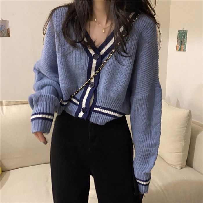 Contrast Trim Cardigan