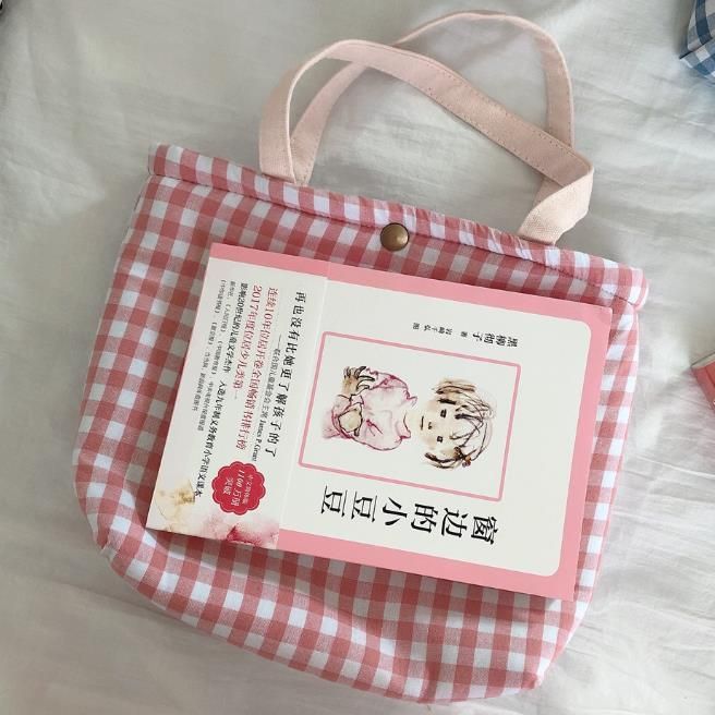 Lunchtasche aus Canvas mit Gingham-Muster