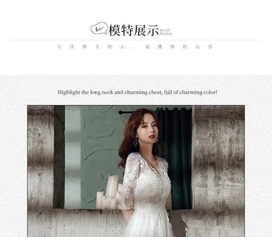 Short-Sleeve Floral Applique A-Line Gown