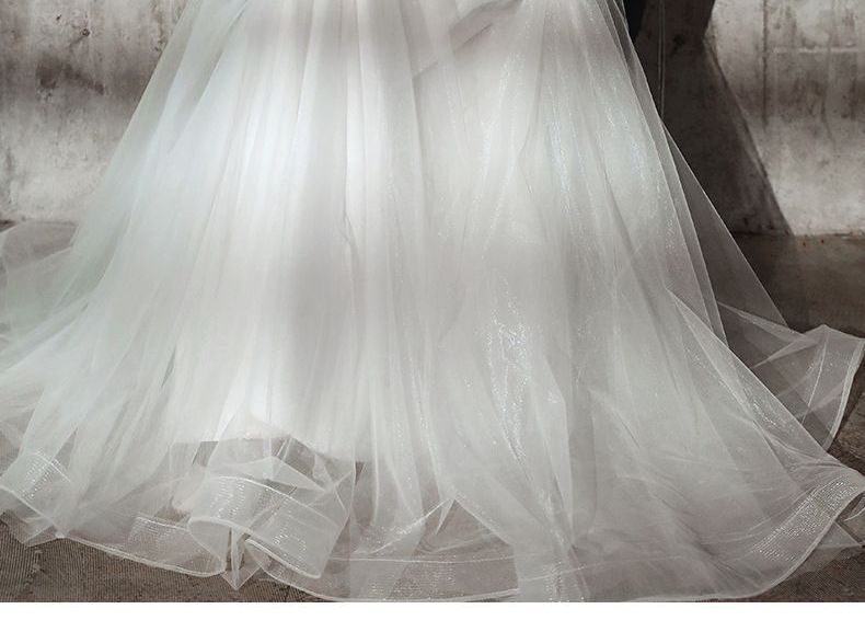 Short-Sleeve Floral Applique A-Line Gown