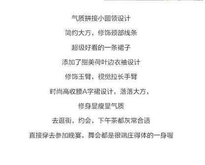 Langärmliges Chiffonkleid mit Rüschen