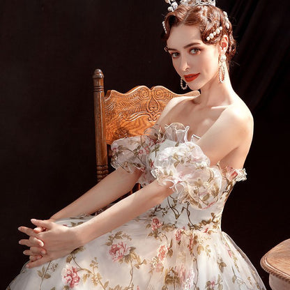 Floral A-Line Evening Gown