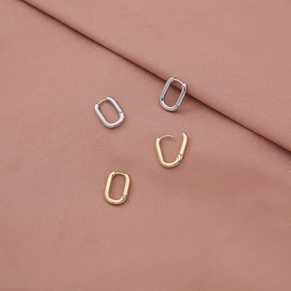 Ovaler Creolen-Ohrring aus Sterlingsilber