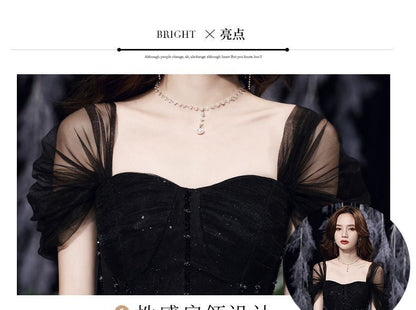 Plain Mesh A-Line Evening Gown