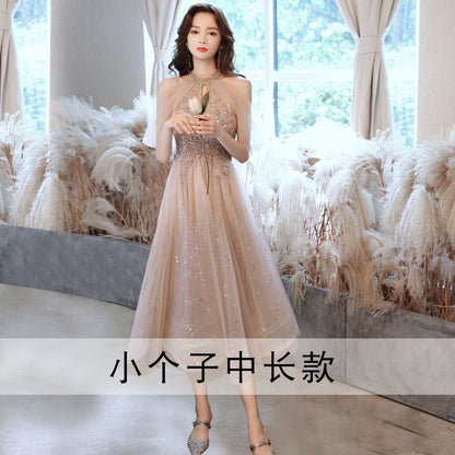 Cold Shoulder Glitter A-Line Gown