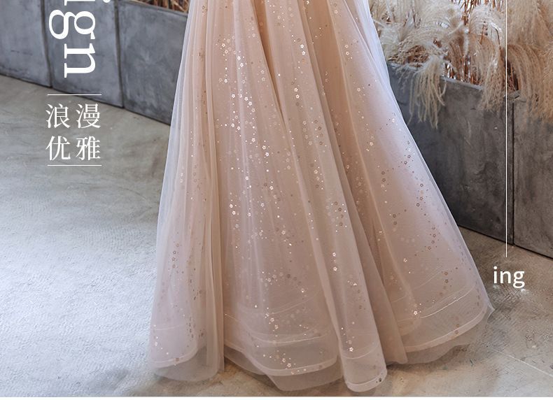 Cold Shoulder Glitter A-Line Gown