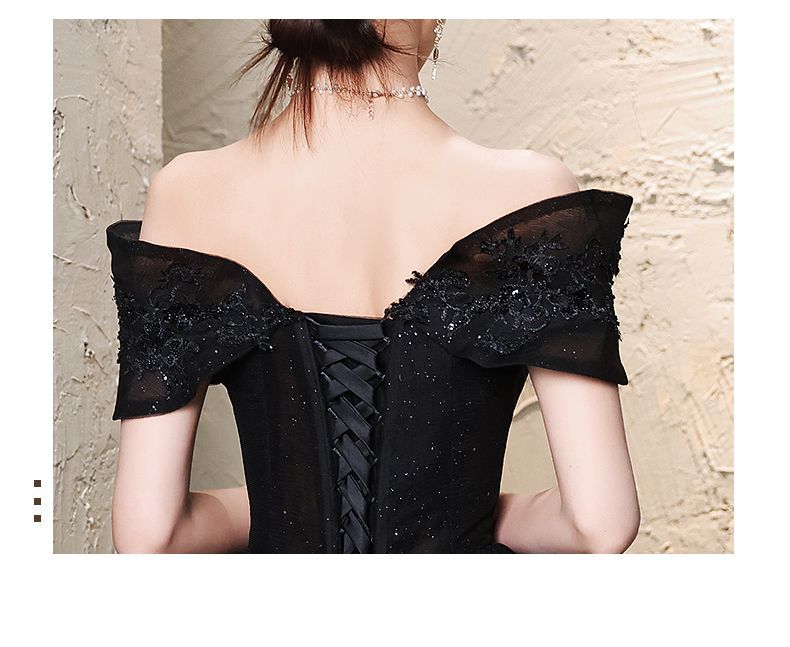 Off-Shoulder Glitter A-Line Evening Gown
