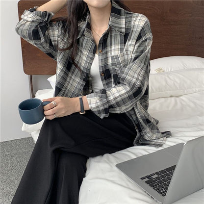 Chemise à carreaux à manches longues